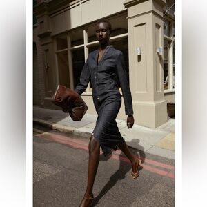 Zara Dark Denim Midi Dress